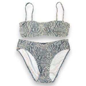 Vintage 1990s deadstock greengray snakeskin bikini